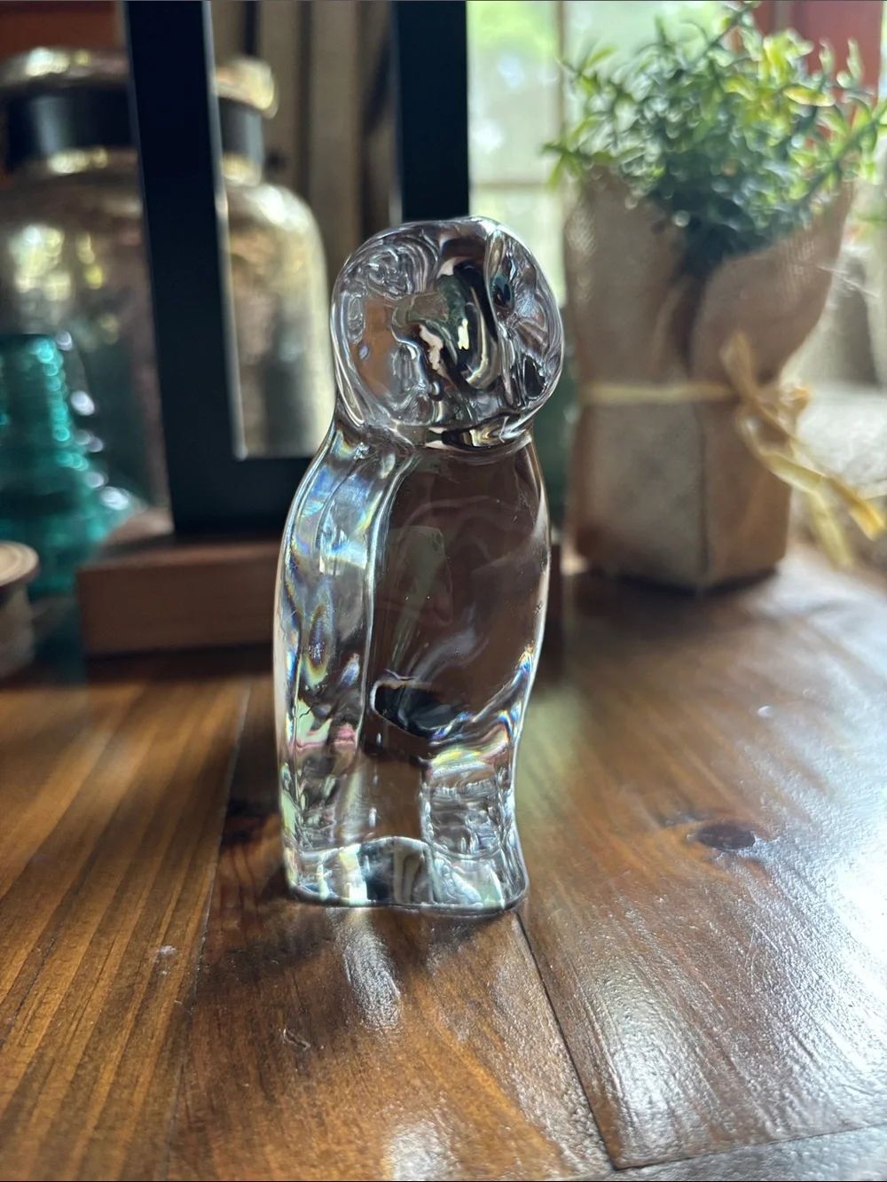 BACCARAT Original Vintage Signed Crystal OWL Figurine 4.25" made in France 🇫🇷